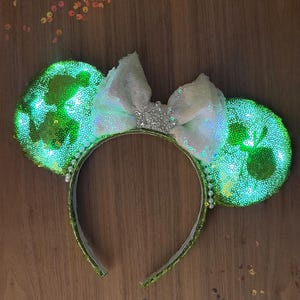 Tiana Mouse ears, Princess and the frog Mouse ears, Glow ears, Custom Handmade Disney Inspired Mickey Ears, Lynnie Loves Designs