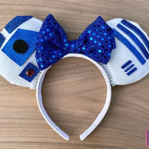 Custom Handmade Disney Star Wars Inspired Mickey Ears - R2D2, Droid mouse ears, Star Wars ears, Mickey ears