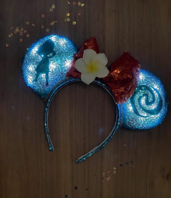 Moana Mouse Ears I, Hawaiian Flower Mouse Ears, Custom 