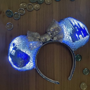 Cinderella Mouse ears, Castle Mouse ears, Glow ears, Custom Handmade Disney Inspired Mickey Ears, Lynnie Loves Designs