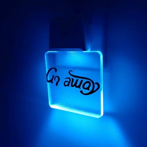 Come In Go Away Ambigram Plug In Night Light Reversible Affordable LED Lights Cheap Monogram Plug-In Night Light Gift Idea Under 20 image 8