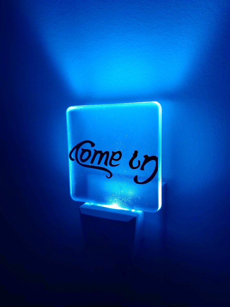 Come In Go Away Ambigram Plug In Night Light Reversible Affordable LED Lights Cheap Monogram Plug-In Night Light Gift Idea Under 20 image 7