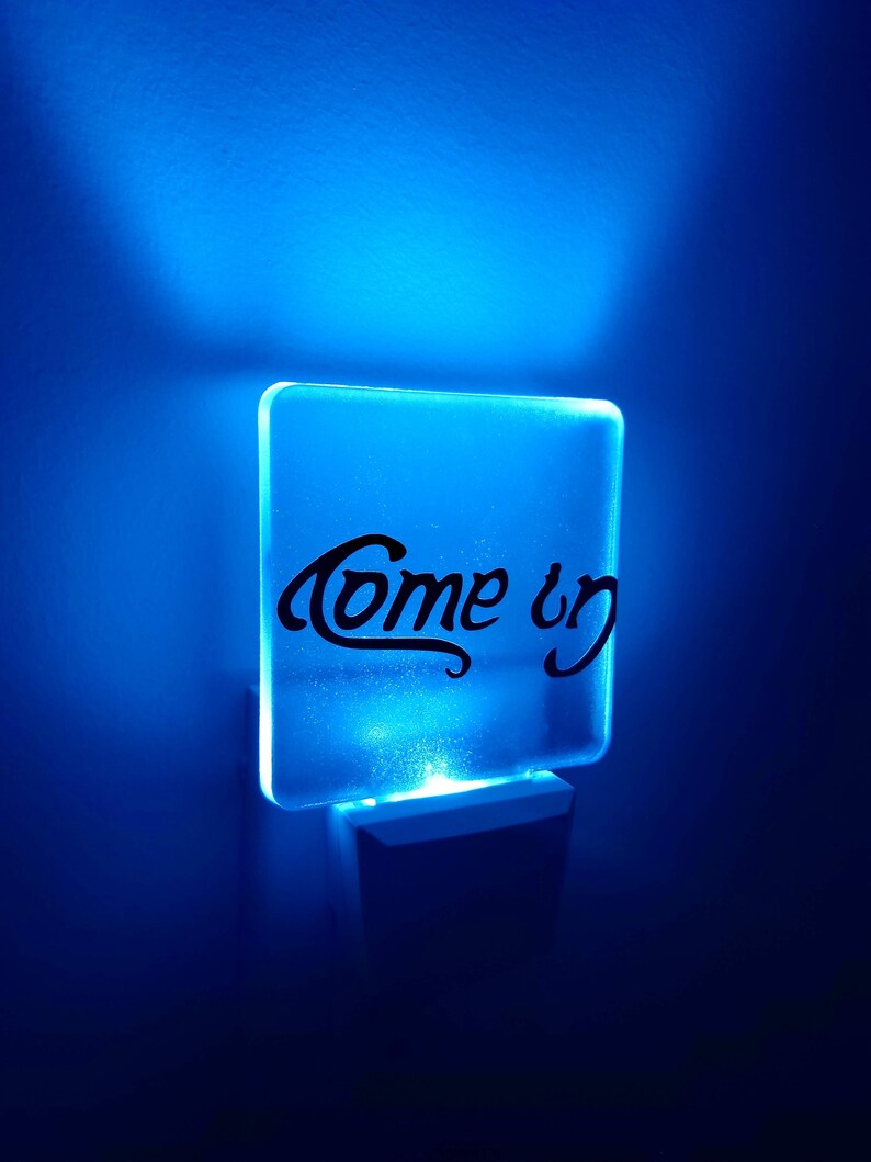 Come In Go Away Ambigram Plug In Night Light Reversible Affordable LED Lights Cheap Monogram Plug-In Night Light Gift Idea Under 20 image 9