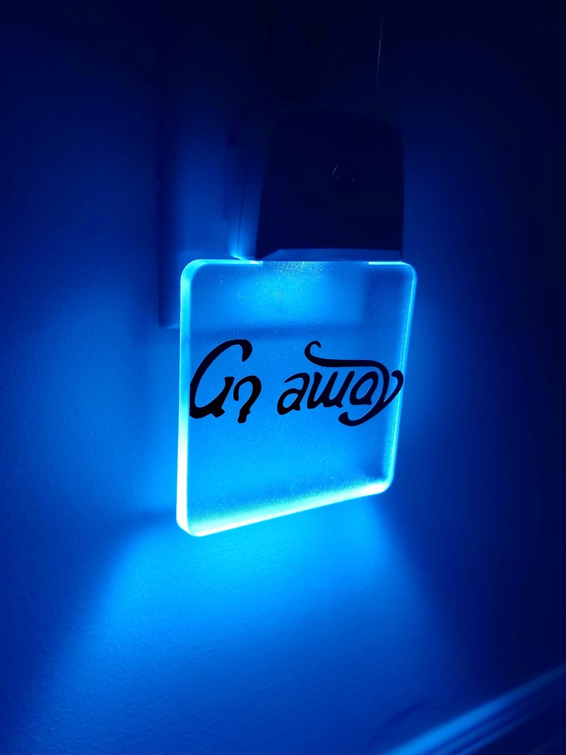 Come In Go Away Ambigram Plug In Night Light Reversible Affordable LED Lights Cheap Monogram Plug-In Night Light Gift Idea Under 20 image 10