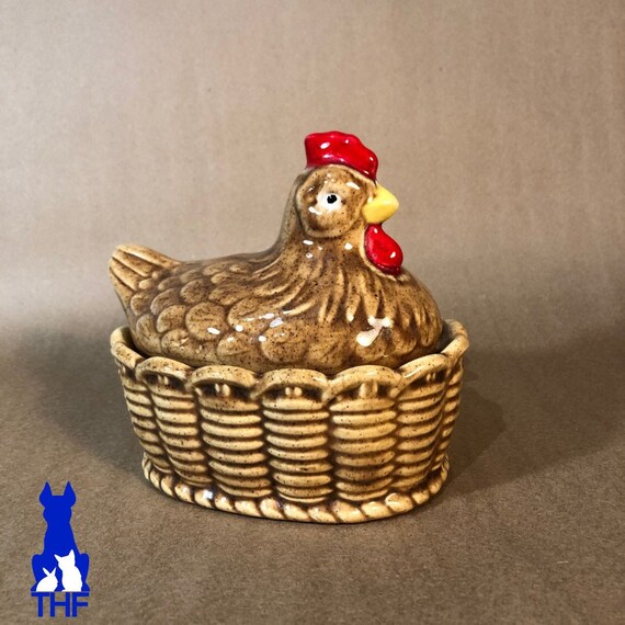 Ceramic Chicken Dish with Lid Etsy