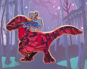 Épinglette Galaxy Atrociraptor 2 pouces en émail dur - Cadeau épinglette