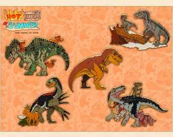 Jurassic Franchise Dinosaurs 2" Hard Enamel Pin - Lapel Pin Gift