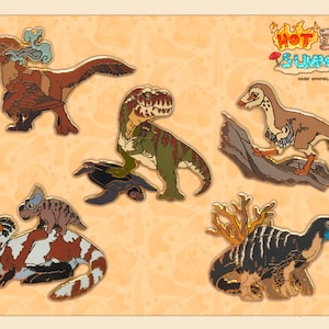 Dinosaurus 2" harde emaille pinnen - reversspeld cadeau