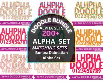 Doodle Alphabet Letters PNG Mega Bundle PNG Sublimation Alpha Sets