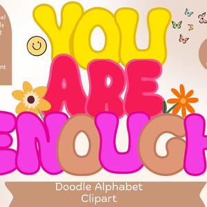 Heiße bunte Doodle Buchstaben PNG Bundle, 4 Farben Doodle Groovy Alphabet Clipart, bunte A-Z Schriftart, Lehrer zurück in die Schule Sublimationsset
