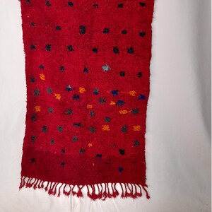 Moroccan rug, Vintage rug, Handmade rug, Area rug, Authentic red rug, Dotted rug, Mrirt rug, Berber rug, 88x163 cm, 2.89x5.35 ft.