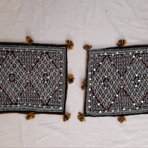 Moroccan Pillowcases, Berber cushions, Berber Pillows, Vintage berber pillows, Decorative cushions, X2 44x46 cm, 1.44x1.51 ft.