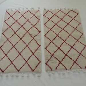 Duo Rugs, Bedside rug, Moroccan rug, Authentic mrirt rug, Handmade rug, Area rug, Mrirt rug,  79 x 139 cm ,  2.59 x 5.46 ft.