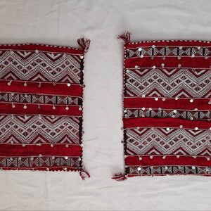 Duo von Kissen, Kissenbezüge, Berberkissen, Berberkissen, Vintage Kissen, X2 43x55 cm, 1,41x1,80 ft.