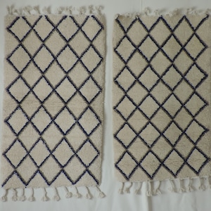 Duo Rugs, Bedside rug, Moroccan rug, Authentic mrirt rug, Handmade rug, Area rug, Mrirt rug, 84 x 136 cm ,  2.76 x 4.46 ft.