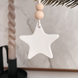 Skandi Stars décorations d'arbres en argile Étoiles Décorations pour arbres de Noël Pendentif en argile Arbre de Noël scandinave minimaliste nordique Skandi Star groß