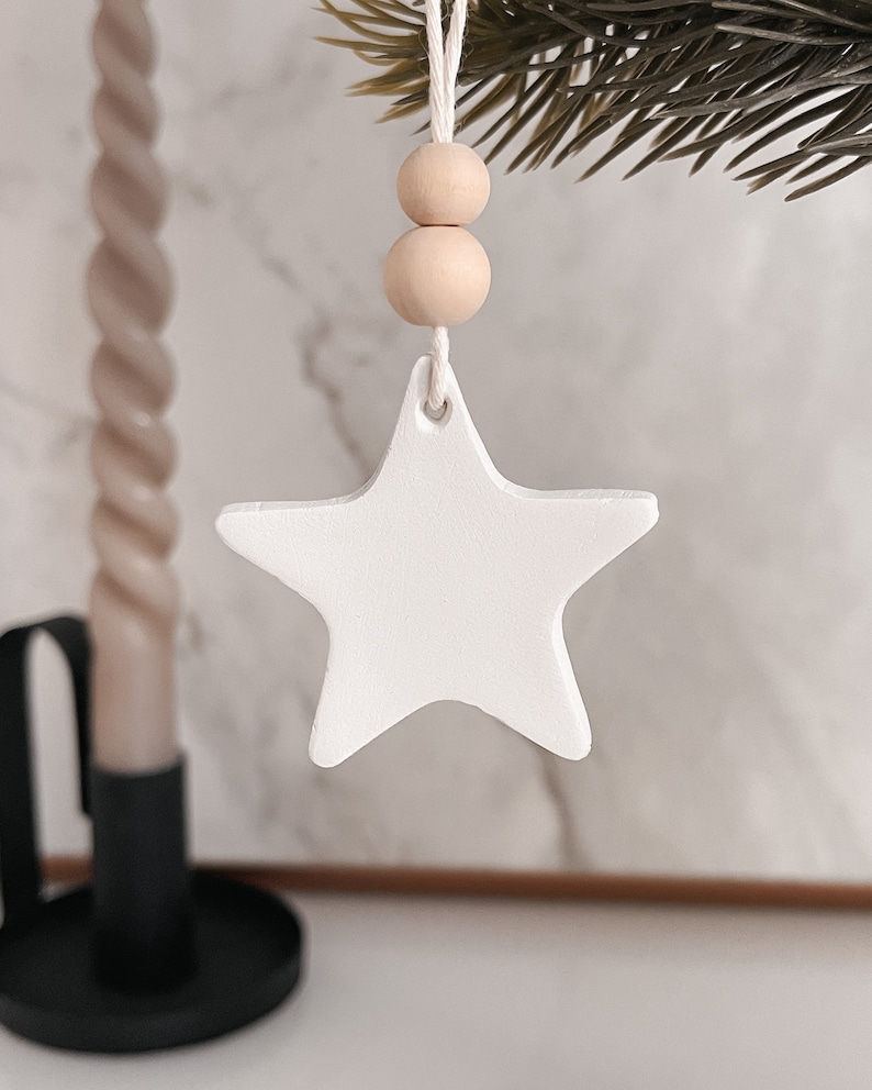 Skandi Stars décorations d'arbres en argile Étoiles Décorations pour arbres de Noël Pendentif en argile Arbre de Noël scandinave minimaliste nordique Skandi Star groß