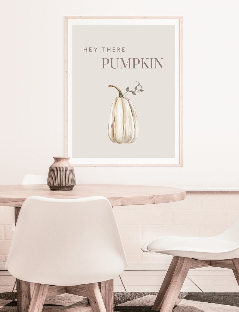Kürbis Poster: modernes, trendiges Design in Grau und Beigetönen