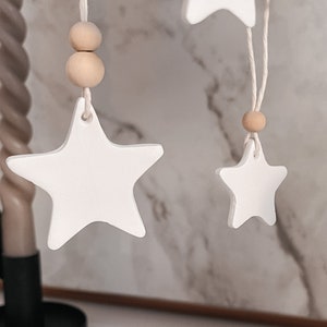 Skandi Stars décorations d'arbres en argile Étoiles Décorations pour arbres de Noël Pendentif en argile Arbre de Noël scandinave minimaliste nordique image 6