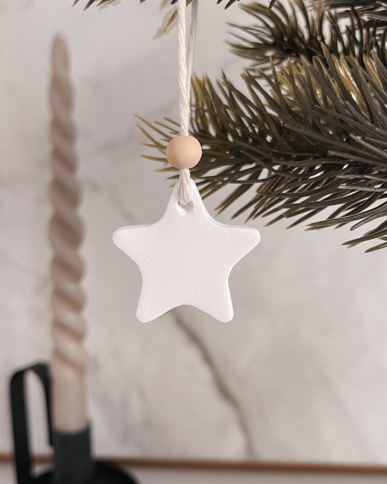 Skandi Stars décorations d'arbres en argile Étoiles Décorations pour arbres de Noël Pendentif en argile Arbre de Noël scandinave minimaliste nordique Skandi Star klein