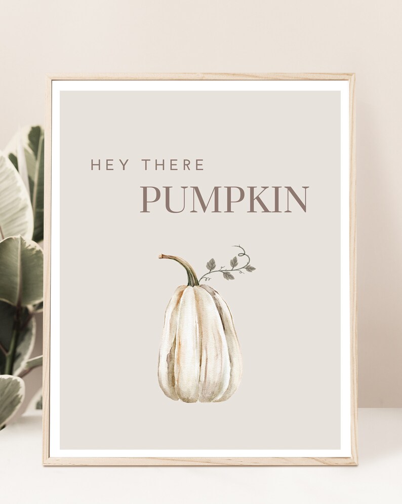 Herbstdekoration, Herbstliches Wandbild Hey There Pumpkin