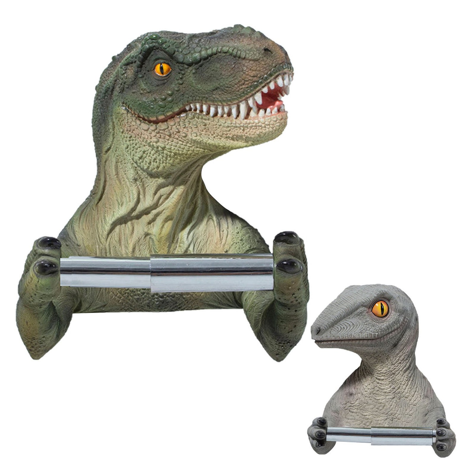 Velociraptor Jurassic Wall Mounted Toilet Paper Holder Etsy