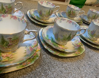 Royal Albert Kentish Rockery Teacup Trio:  Teacup, Saucer, Cake Plate