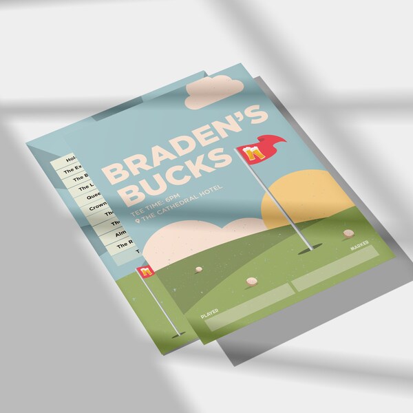 Pub Golf Scorecard Template Etsy