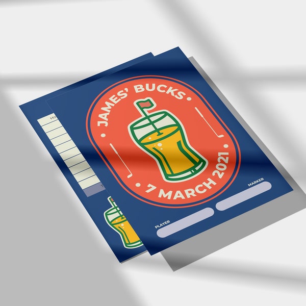 Editable Pub Golf/Bar Golf Score Card Instant Download Fully Customizable