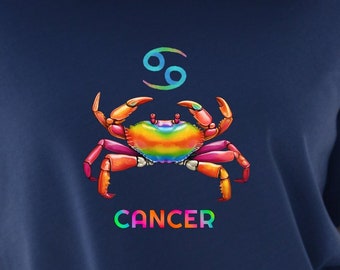 Rainbow Cancer Zodiac Sign T-shirt, LGBTQ Cancer Sign Birthday gift shirt, June July Birthday gift, Unisex comfortable fit Tee, Pride Zodiac