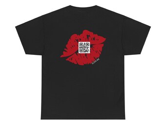 Kiss my Ass QR Code T-shirt, Funny shirt, Comfortable oversized fit, Humorous top, silly quote, Kiss my *ss Tee, Kiss my Butt, Read My Lips