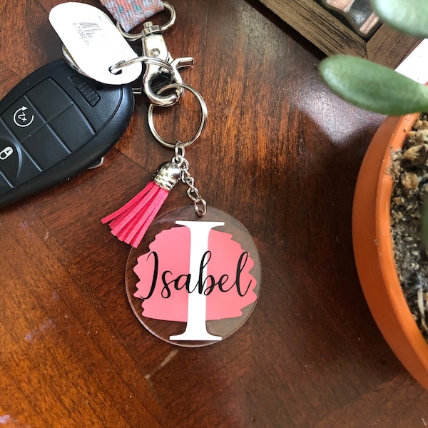 Monogram Keychain, Personalized Keychain, Teacher Gift, Birthday Gift, Party Favor, Name Keychain, Personalized Key ring, Mother's Day gift