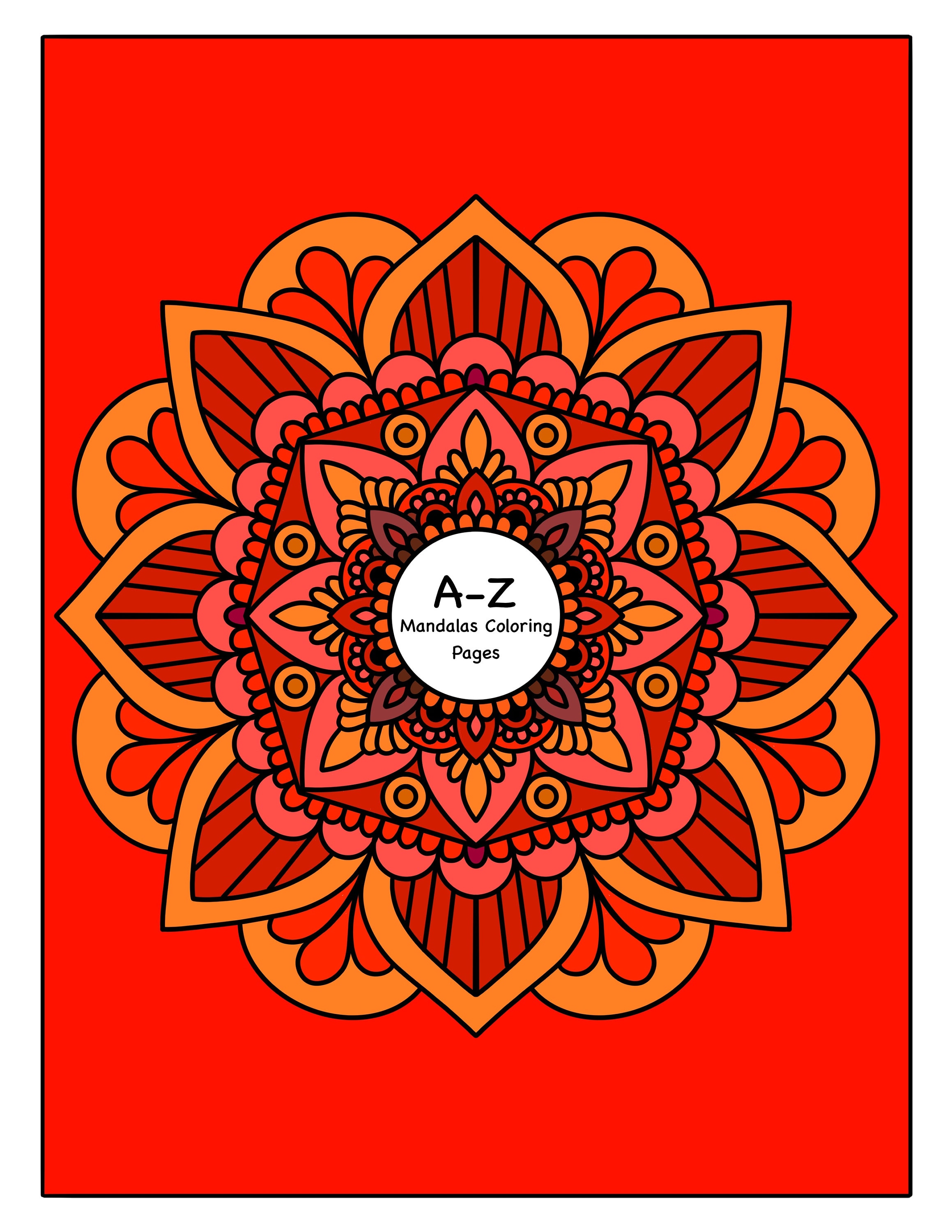  Mandalas Alphabet Letters Coloring Pages, Printable Adult Coloring Illustration 