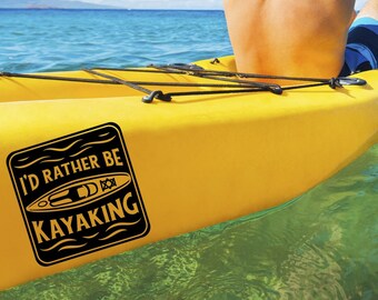 Id Rather Be Kayaking Decal | Vinyl Decal | Phone Decal | Hobby Gift | Car Decal | Kayak Decal | Sport Gift | Groomsmen Gift | Sticker