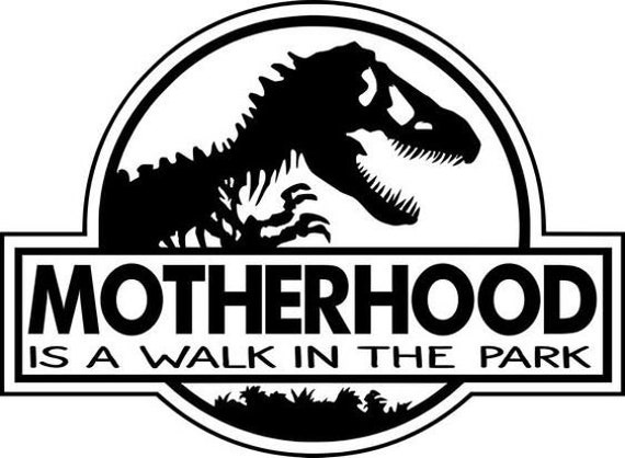 Motherhood is a walk in the park claw marks tumbler decals diy car decals Dinosaur prints vinyl decals Dinosaur silhouette
