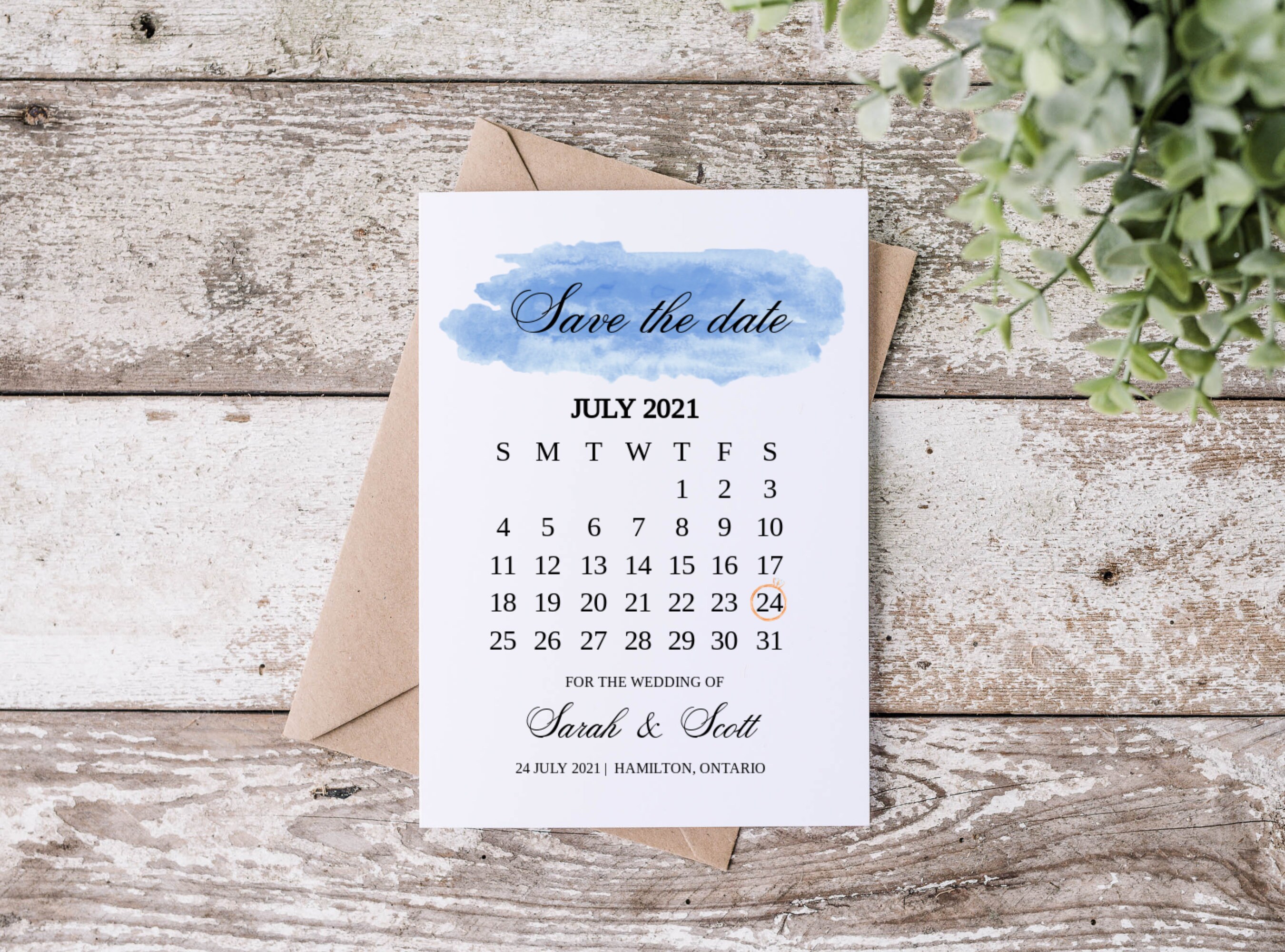 Calendar Save the Date Wedding Template Editable Instant Etsy