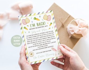 Carta do coelhinho da Páscoa, impressão de Páscoa, carta do coelhinho, nome personalizado, carta editável da mesa do coelhinho da Páscoa