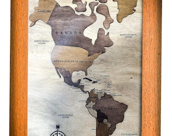 Layered Wooden World Map SVG: Laser Cut Template (Digital File)