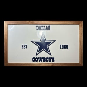 Dallas Cowboys Wall Sign –| Handmade Wooden Framed Decor