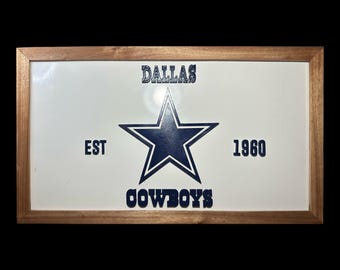 Dallas Cowboys Wall Sign –| Handmade Wooden Framed Decor