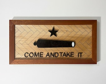 テキサスの看板「Come and Take It Texas」｜テキサスプライドのホームデコレーションギフト｜ハンドメイド