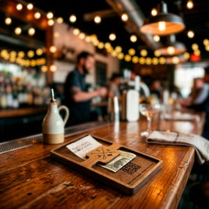 Pakiet SVG z uchwytem na rachunek restauracyjny | Szablony szyldów wycinanych laserowo | Wzory grawerowanych cytatów | Pobieranie cyfrowe