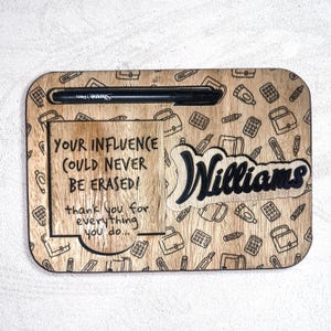 Personalized Teacher Dry Erase Board - Custom Name Gift with Marker Holder