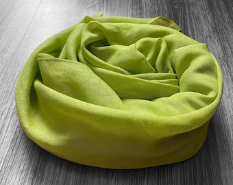 Soft Linen Scarf | Lightweight Pure Linen Scarves | Gift Linen Scarf for Women & Men | Flax | Handmade clothing