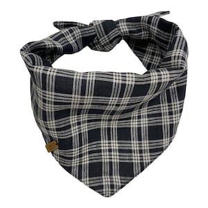 Kariertes Leinenhalstuch für Hunde | Hundebekleidung | Haustierkleidung | Hunde Accessoires | Welpen Geschenk |Tartan Bandana | Hundehalstuch | Kariert
