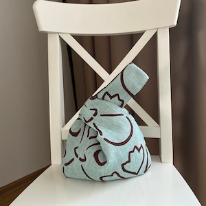 Small linen Japanese Knot Bag | Trending now