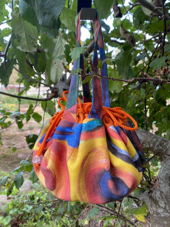 Bolsa de cosméticos de tela redonda con asas Bolsa de maquillaje