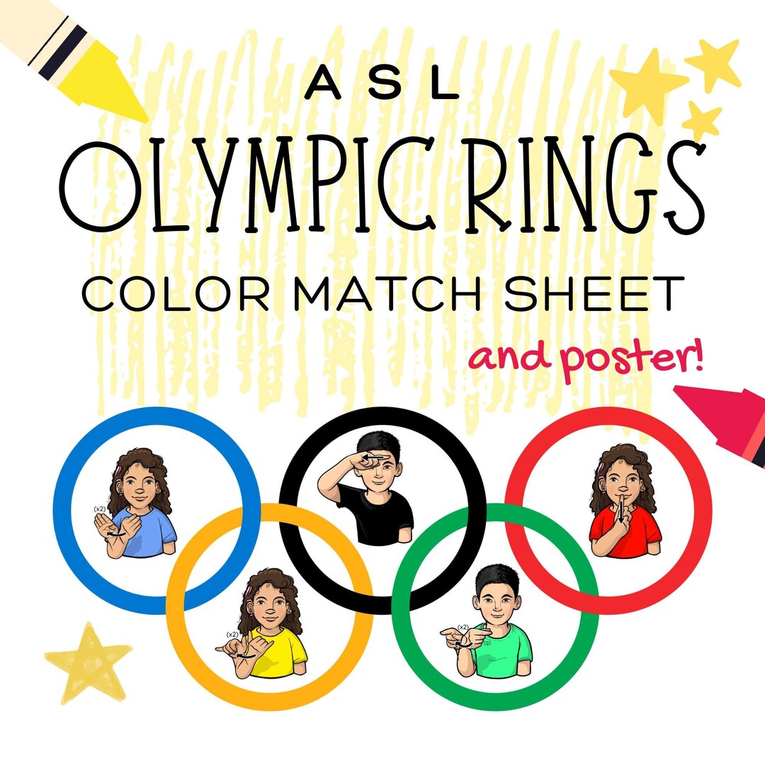 ASL Olympics Color Match Worksheet American Sign Language, Language ...