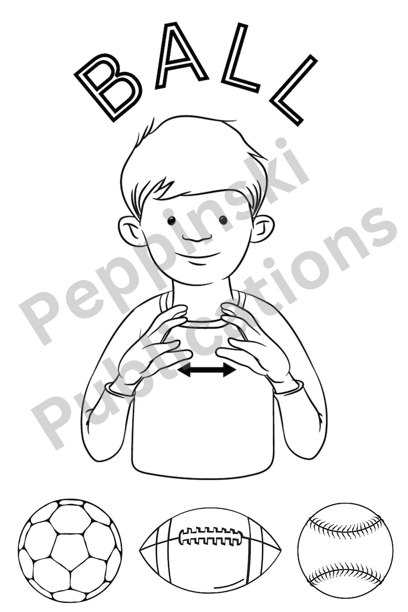 ASL Play Activities Coloring Pages | Early Language Early, American ...