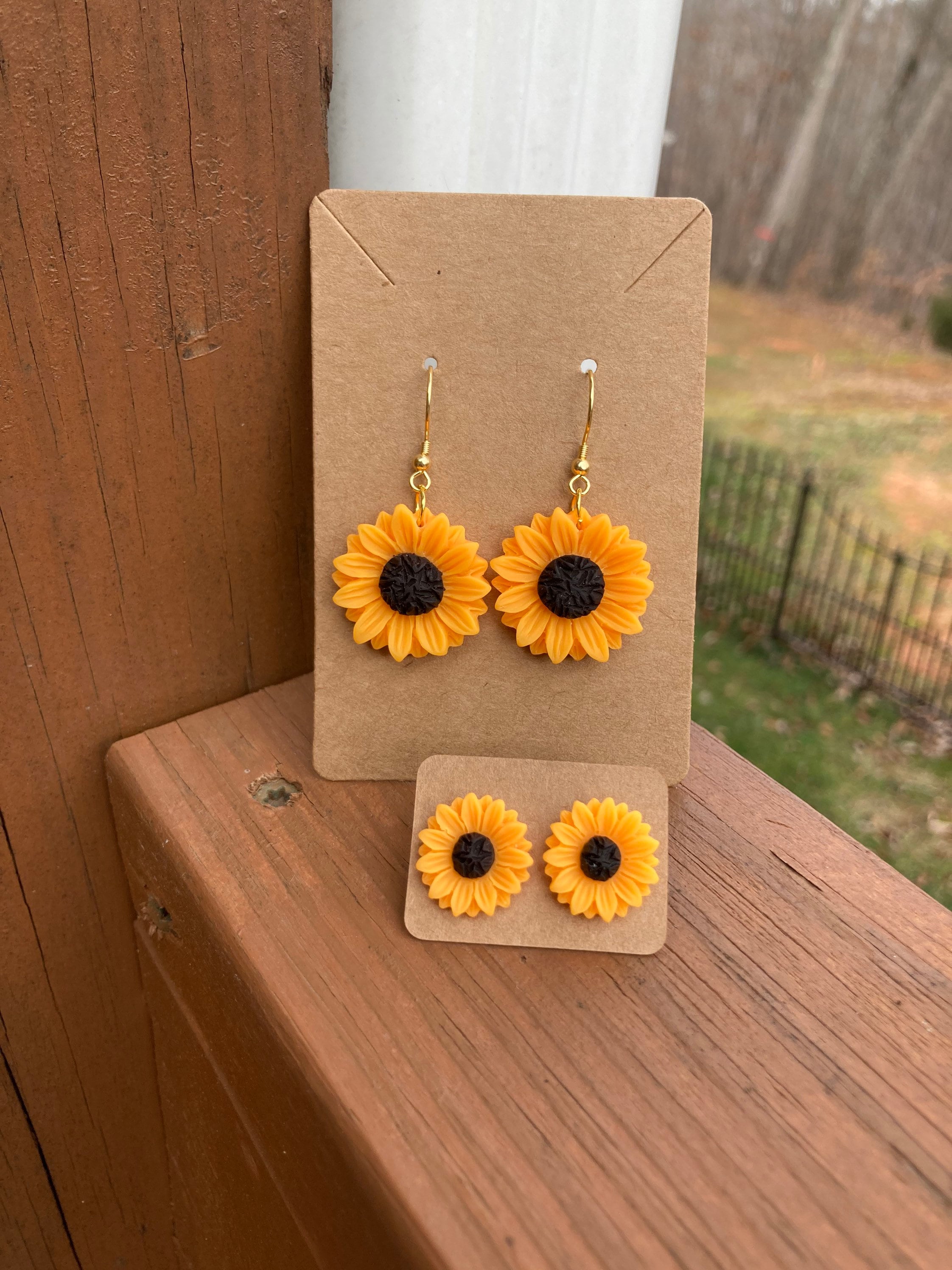 Etsy sunflower earrings discount